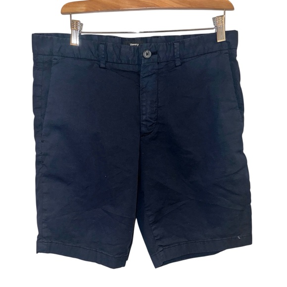 Theory Other - Theory Navy Blue Classic Fit Shorts Organic Cotton Size 32